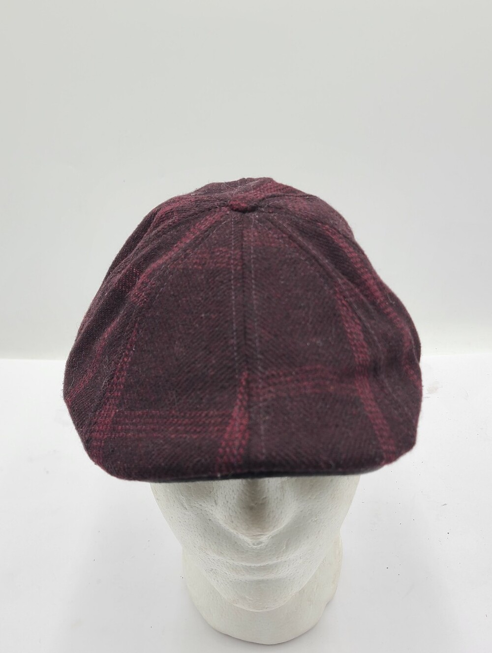 B55 Boston Scally Hat Cap Fitted XL Red Maroon Blood Rose Plaid Peaky Collection